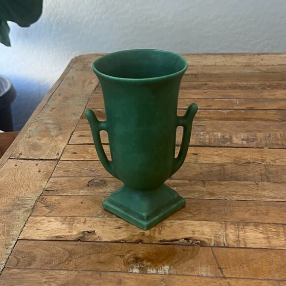 Art Deco Vase Green 7.5